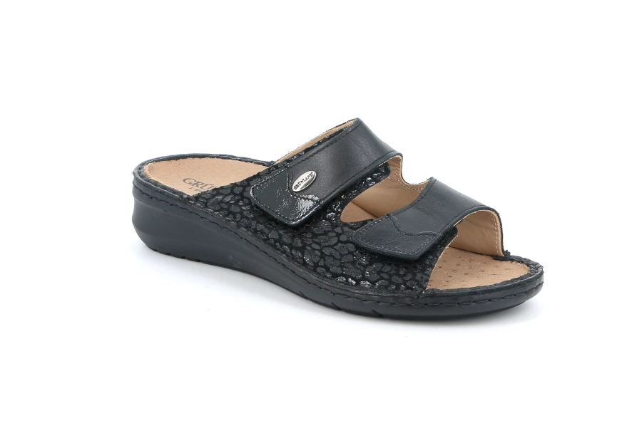 Ciabatta comfort in pelle | DAMI CE0256 - NERO | Grünland