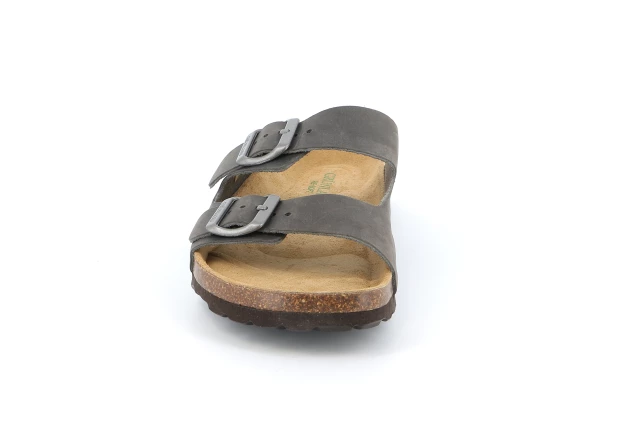 Ciabatta doppia fascia con fibbie metal-free | BOBO CB1631 - ANTRACITE | Grünland