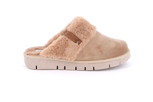 Slipper with Eco-fur LOXI CI3023 - Beige | Grünland